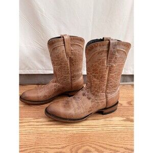 Allen’s Boots Roper Boots Brown Tan Round Toe Mens 9.5 Cowboy Alex Leather $499